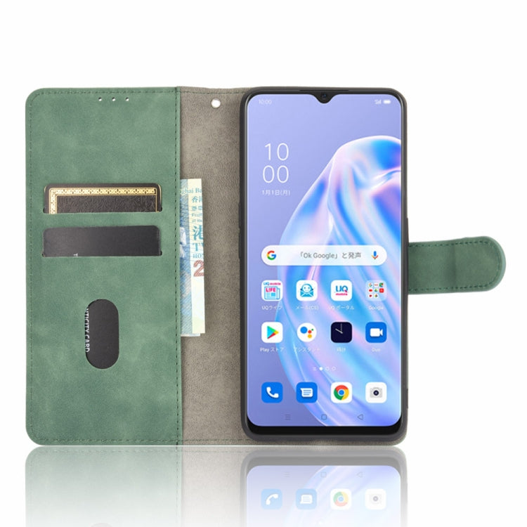 For OPPO Reno3 A(Japanese Version) Solid Color Skin Feel Magnetic Buckle Horizontal Flip Calf Texture PU Leather Case with Holder & Card Slots & Wallet