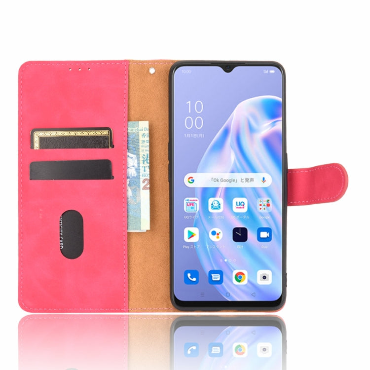 For OPPO Reno3 A(Japanese Version) Solid Color Skin Feel Magnetic Buckle Horizontal Flip Calf Texture PU Leather Case with Holder & Card Slots & Wallet