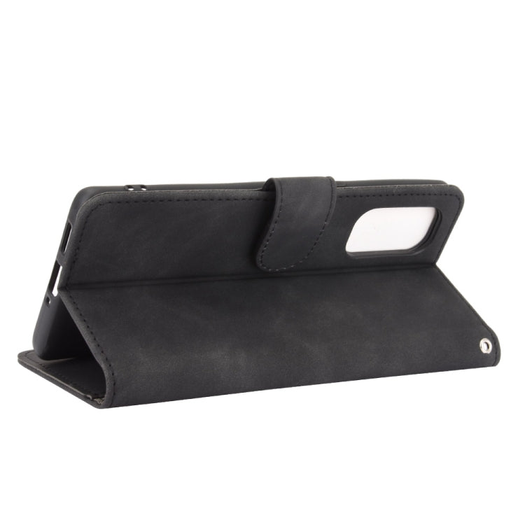 For OPPO Reno4 4G Solid Color Skin Feel Magnetic Buckle Horizontal Flip Calf Texture PU Leather Case with Holder & Card Slots & Wallet