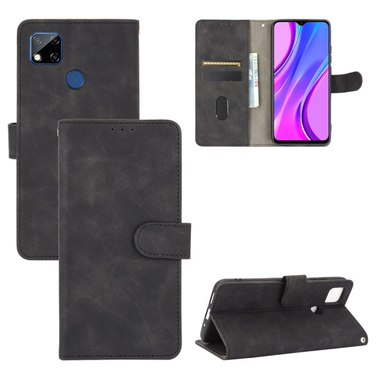 For Xiaomi Redmi 9C Solid Color Skin Feel Magnetic Buckle Horizontal Flip Calf Texture PU Leather Case with Holder & Card Slots & Wallet