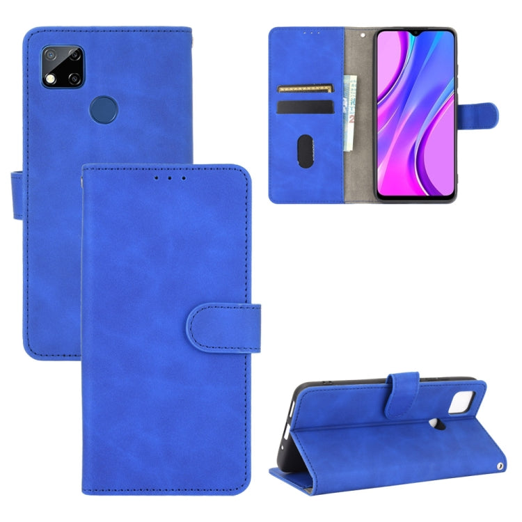 For Xiaomi Redmi 9C Solid Color Skin Feel Magnetic Buckle Horizontal Flip Calf Texture PU Leather Case with Holder & Card Slots & Wallet