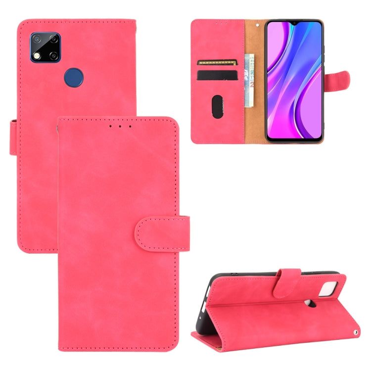 For Xiaomi Redmi 9C Solid Color Skin Feel Magnetic Buckle Horizontal Flip Calf Texture PU Leather Case with Holder & Card Slots & Wallet