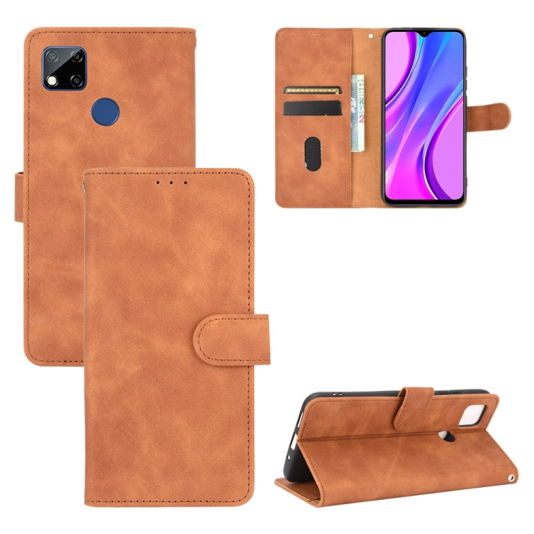 For Xiaomi Redmi 9C Solid Color Skin Feel Magnetic Buckle Horizontal Flip Calf Texture PU Leather Case with Holder & Card Slots & Wallet