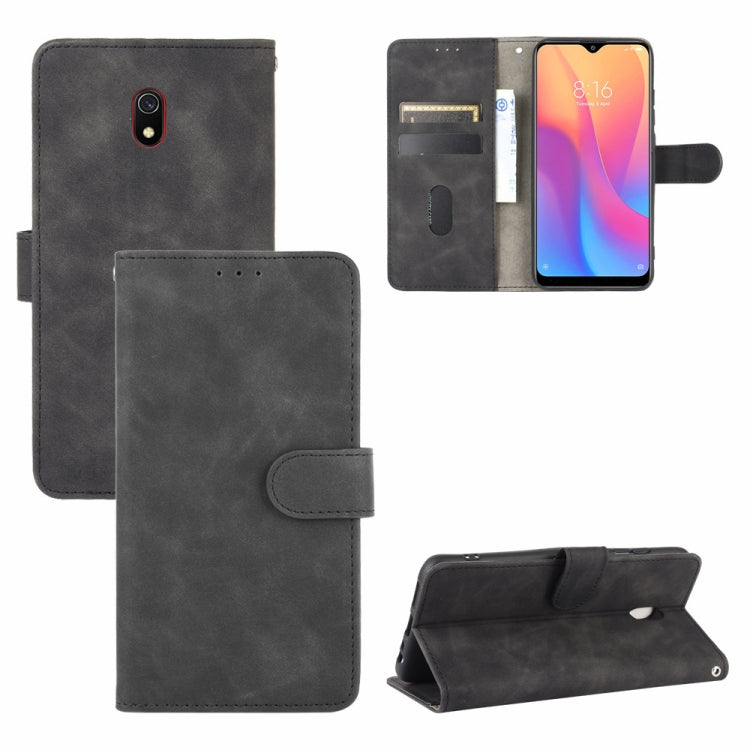 For Xiaomi Redmi 8A Solid Color Skin Feel Magnetic Buckle Horizontal Flip Calf Texture PU Leather Case with Holder & Card Slots & Wallet