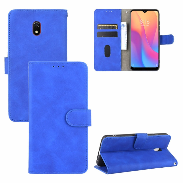For Xiaomi Redmi 8A Solid Color Skin Feel Magnetic Buckle Horizontal Flip Calf Texture PU Leather Case with Holder & Card Slots & Wallet