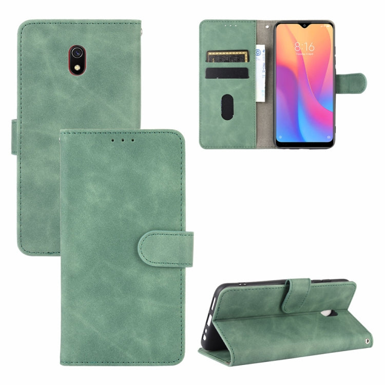 For Xiaomi Redmi 8A Solid Color Skin Feel Magnetic Buckle Horizontal Flip Calf Texture PU Leather Case with Holder & Card Slots & Wallet