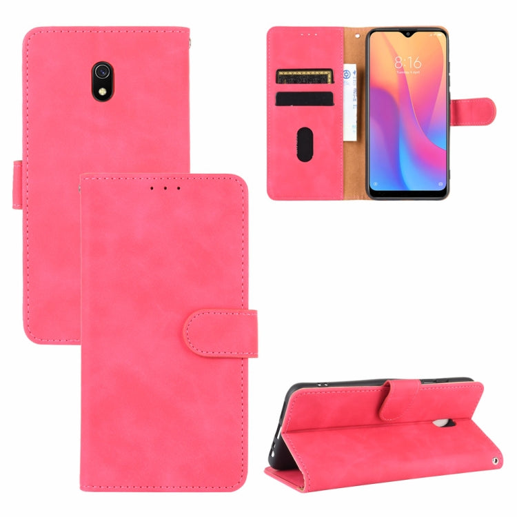 For Xiaomi Redmi 8A Solid Color Skin Feel Magnetic Buckle Horizontal Flip Calf Texture PU Leather Case with Holder & Card Slots & Wallet