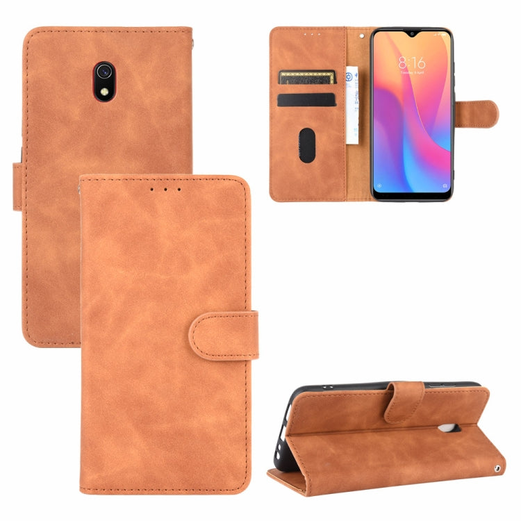 For Xiaomi Redmi 8A Solid Color Skin Feel Magnetic Buckle Horizontal Flip Calf Texture PU Leather Case with Holder & Card Slots & Wallet