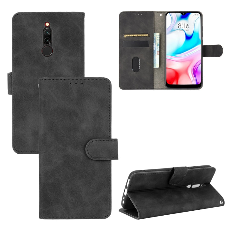 For Xiaomi Redmi 8 Solid Color Skin Feel Magnetic Buckle Horizontal Flip Calf Texture PU Leather Case with Holder & Card Slots & Wallet