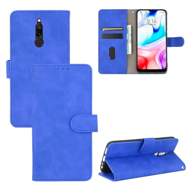 For Xiaomi Redmi 8 Solid Color Skin Feel Magnetic Buckle Horizontal Flip Calf Texture PU Leather Case with Holder & Card Slots & Wallet