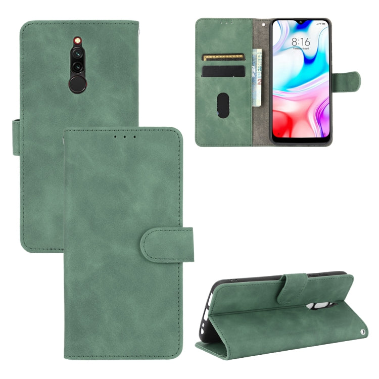 For Xiaomi Redmi 8 Solid Color Skin Feel Magnetic Buckle Horizontal Flip Calf Texture PU Leather Case with Holder & Card Slots & Wallet