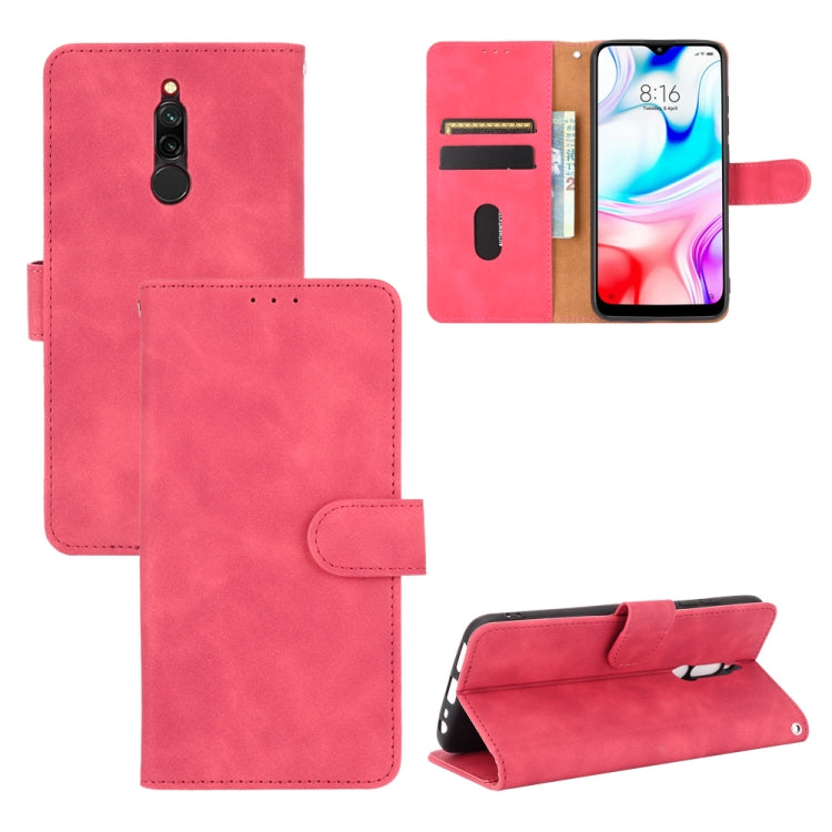 For Xiaomi Redmi 8 Solid Color Skin Feel Magnetic Buckle Horizontal Flip Calf Texture PU Leather Case with Holder & Card Slots & Wallet