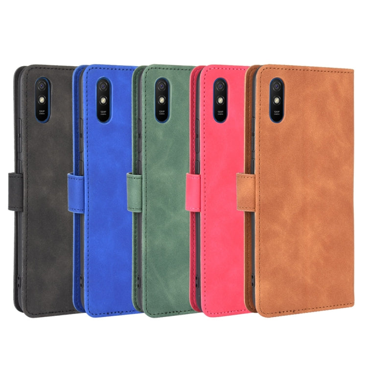 For Xiaomi Redmi 9A Solid Color Skin Feel Magnetic Buckle Horizontal Flip Calf Texture PU Leather Case with Holder & Card Slots & Wallet
