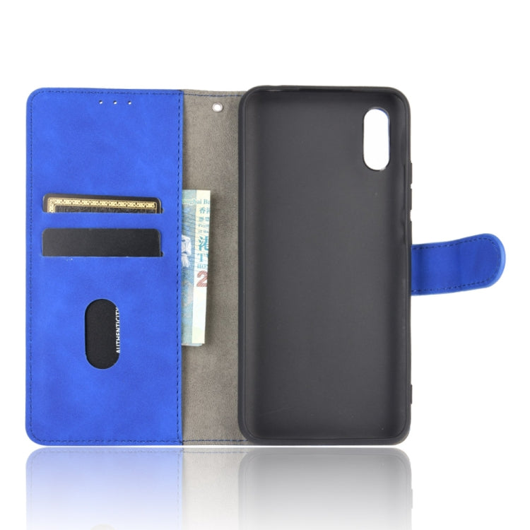 For Xiaomi Redmi 9A Solid Color Skin Feel Magnetic Buckle Horizontal Flip Calf Texture PU Leather Case with Holder & Card Slots & Wallet