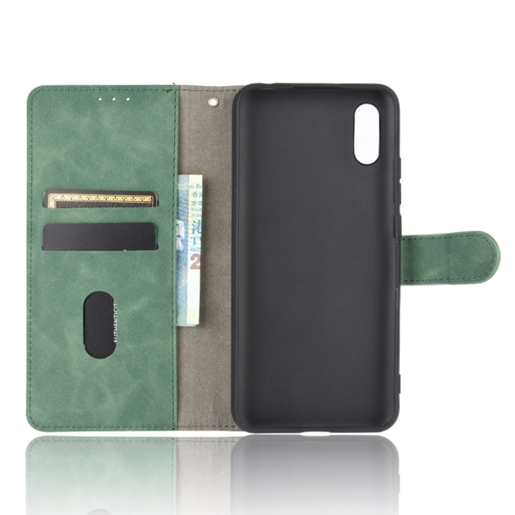 For Xiaomi Redmi 9A Solid Color Skin Feel Magnetic Buckle Horizontal Flip Calf Texture PU Leather Case with Holder & Card Slots & Wallet