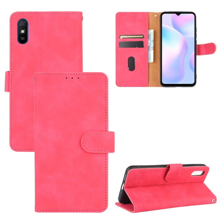 For Xiaomi Redmi 9A Solid Color Skin Feel Magnetic Buckle Horizontal Flip Calf Texture PU Leather Case with Holder & Card Slots & Wallet