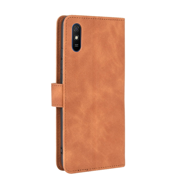 For Xiaomi Redmi 9A Solid Color Skin Feel Magnetic Buckle Horizontal Flip Calf Texture PU Leather Case with Holder & Card Slots & Wallet