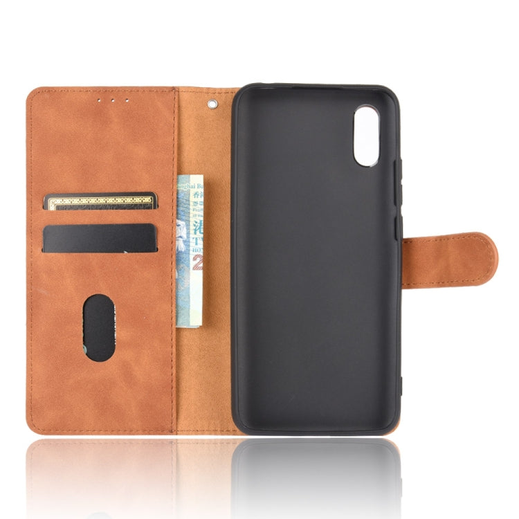 For Xiaomi Redmi 9A Solid Color Skin Feel Magnetic Buckle Horizontal Flip Calf Texture PU Leather Case with Holder & Card Slots & Wallet