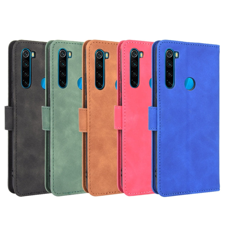 For Xiaomi Redmi Note 8 Solid Color Skin Feel Magnetic Buckle Horizontal Flip Calf Texture PU Leather Case with Holder & Card Slots & Wallet