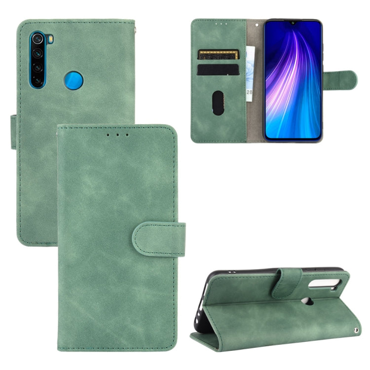 For Xiaomi Redmi Note 8 Solid Color Skin Feel Magnetic Buckle Horizontal Flip Calf Texture PU Leather Case with Holder & Card Slots & Wallet