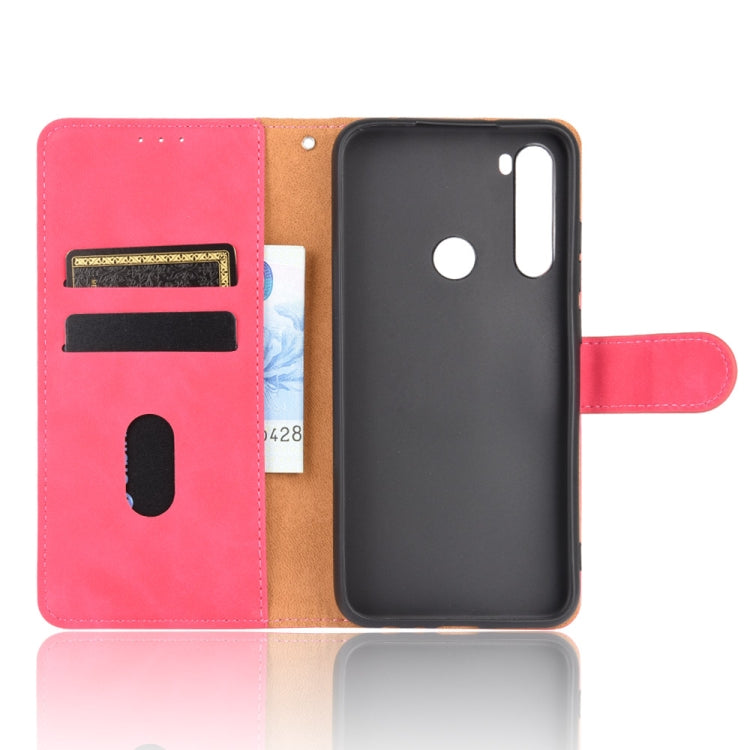For Xiaomi Redmi Note 8 Solid Color Skin Feel Magnetic Buckle Horizontal Flip Calf Texture PU Leather Case with Holder & Card Slots & Wallet