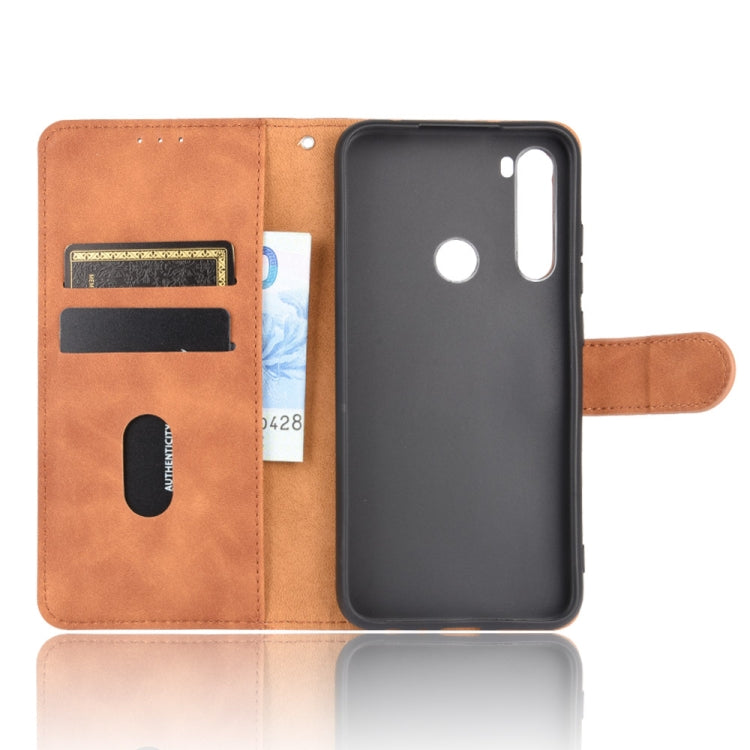 For Xiaomi Redmi Note 8 Solid Color Skin Feel Magnetic Buckle Horizontal Flip Calf Texture PU Leather Case with Holder & Card Slots & Wallet