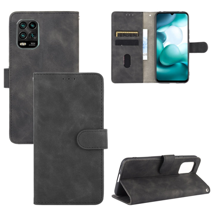 For Xiaomi Mi 10 Lite Solid Color Skin Feel Magnetic Buckle Horizontal Flip Calf Texture PU Leather Case with Holder & Card Slots & Wallet