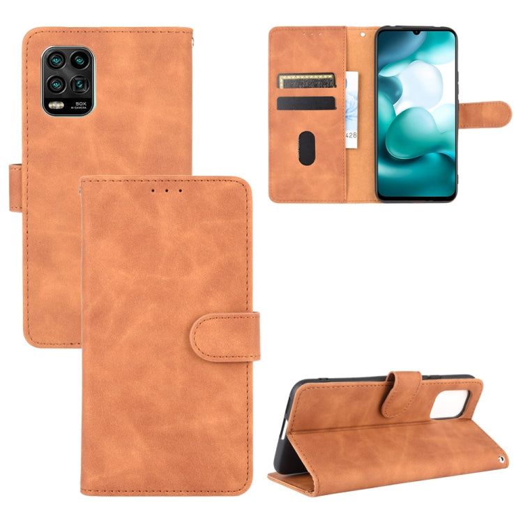 For Xiaomi Mi 10 Lite Solid Color Skin Feel Magnetic Buckle Horizontal Flip Calf Texture PU Leather Case with Holder & Card Slots & Wallet
