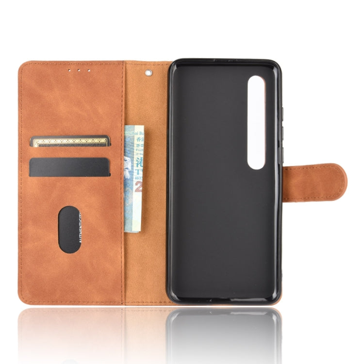 For Xiaomi Mi 10 Pro Solid Color Skin Feel Magnetic Buckle Horizontal Flip Calf Texture PU Leather Case with Holder & Card Slots & Wallet