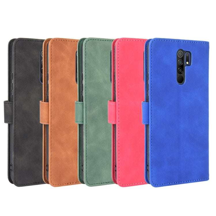 For Xiaomi Redmi 9 Solid Color Skin Feel Magnetic Buckle Horizontal Flip Calf Texture PU Leather Case with Holder & Card Slots & Wallet