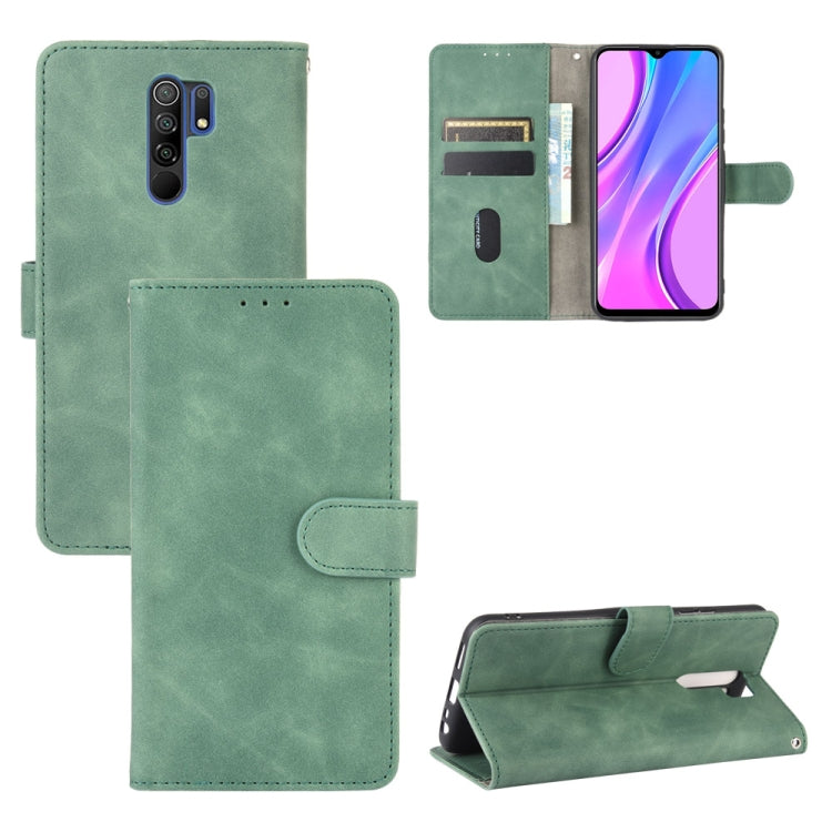 For Xiaomi Redmi 9 Solid Color Skin Feel Magnetic Buckle Horizontal Flip Calf Texture PU Leather Case with Holder & Card Slots & Wallet