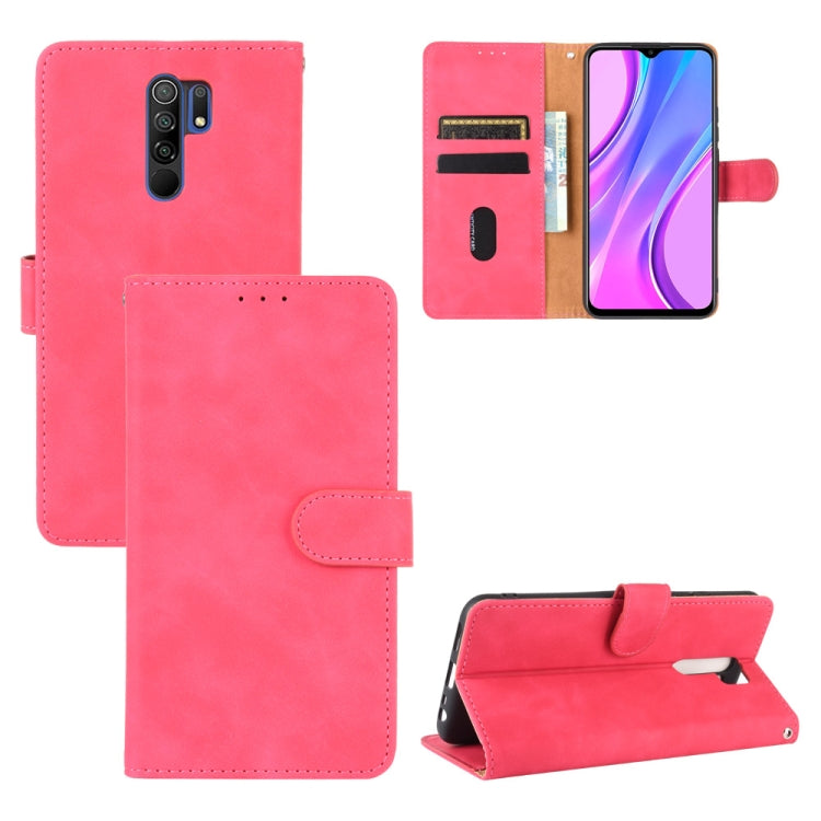For Xiaomi Redmi 9 Solid Color Skin Feel Magnetic Buckle Horizontal Flip Calf Texture PU Leather Case with Holder & Card Slots & Wallet