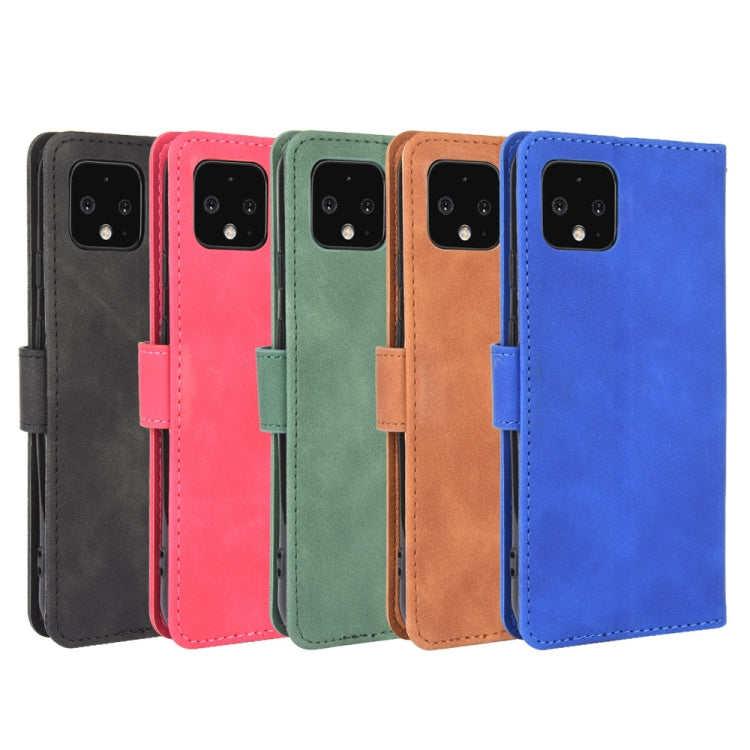 For Google Pixel 4 Solid Color Skin Feel Magnetic Buckle Horizontal Flip Calf Texture PU Leather Case with Holder & Card Slots & Wallet