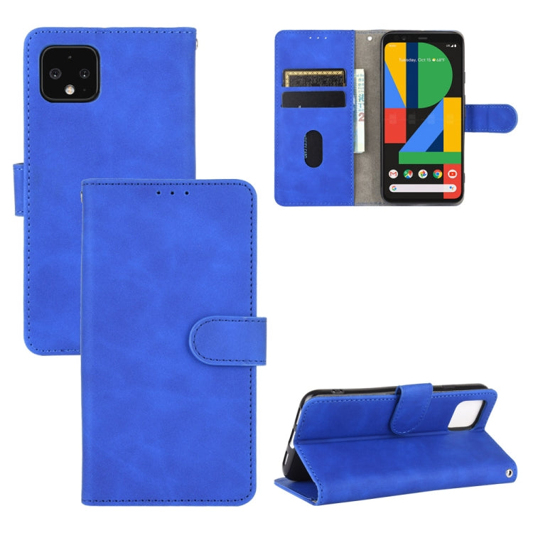 For Google Pixel 4 Solid Color Skin Feel Magnetic Buckle Horizontal Flip Calf Texture PU Leather Case with Holder & Card Slots & Wallet
