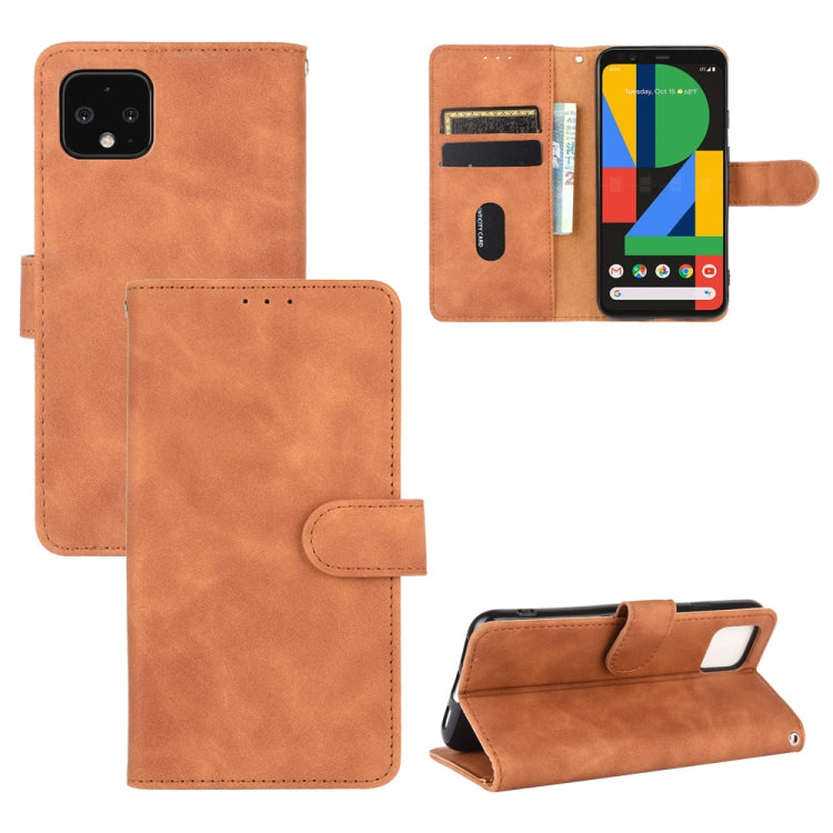 For Google Pixel 4 XL Solid Color Skin Feel Magnetic Buckle Horizontal Flip Calf Texture PU Leather Case with Holder & Card Slots & Wallet