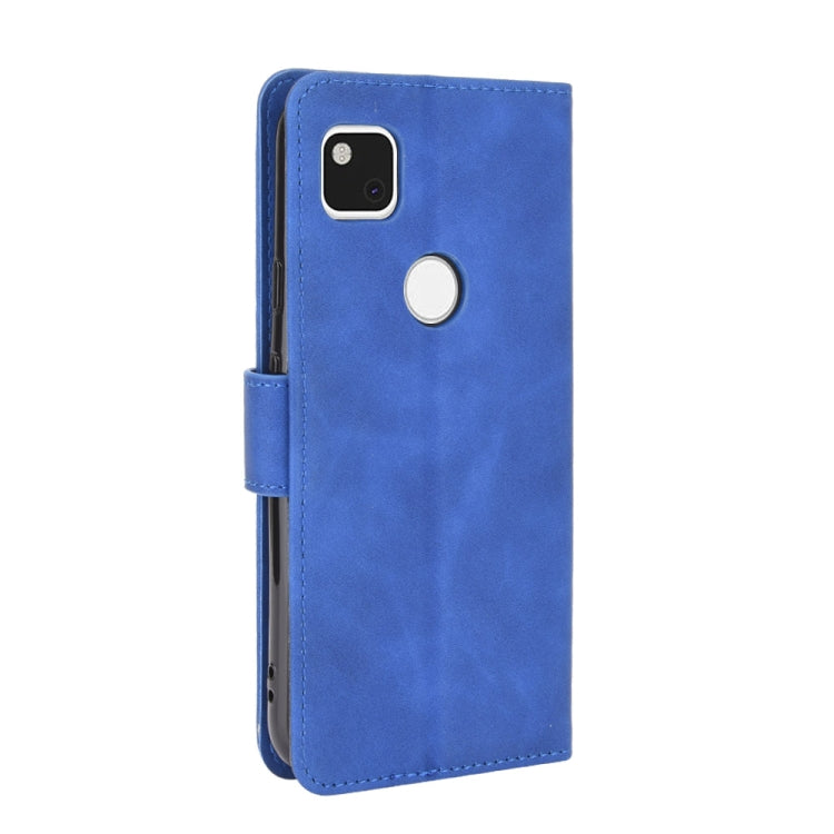 For Google Pixel 4a Solid Color Skin Feel Magnetic Buckle Horizontal Flip Calf Texture PU Leather Case with Holder & Card Slots & Wallet