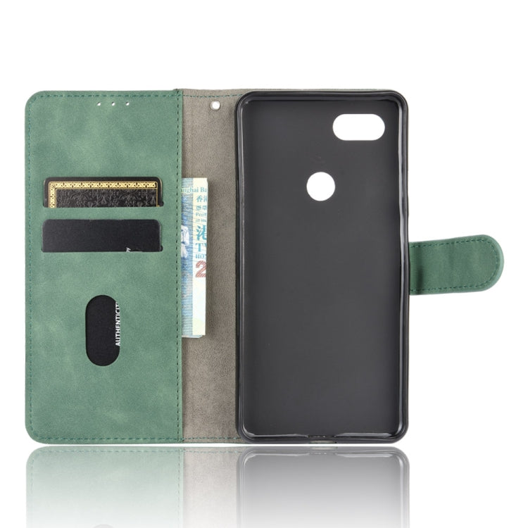 For Google Pixel 3a XL Solid Color Skin Feel Magnetic Buckle Horizontal Flip Calf Texture PU Leather Case with Holder & Card Slots & Wallet