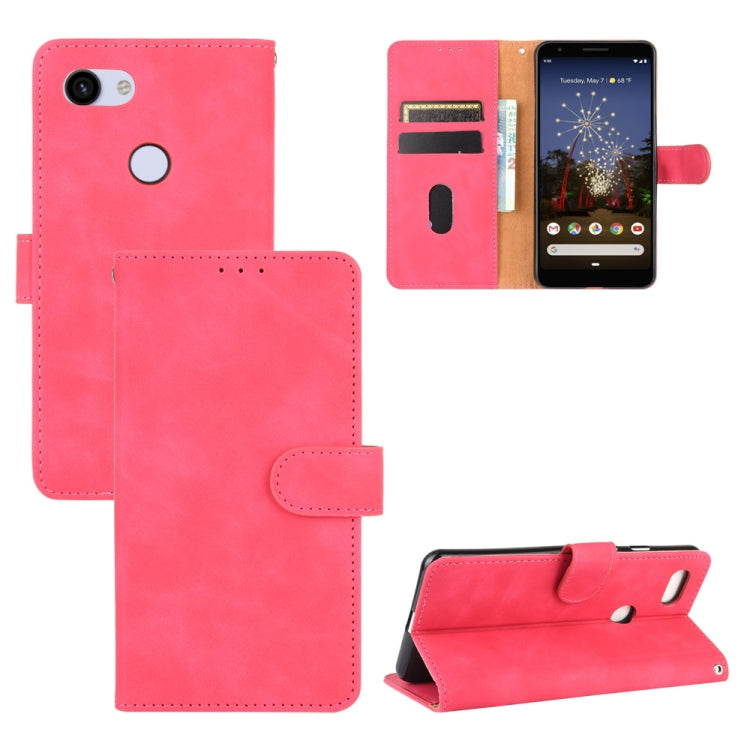 For Google Pixel 3a XL Solid Color Skin Feel Magnetic Buckle Horizontal Flip Calf Texture PU Leather Case with Holder & Card Slots & Wallet