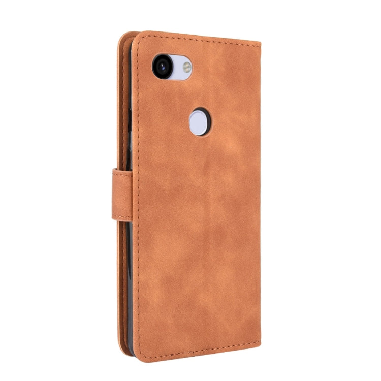For Google Pixel 3a XL Solid Color Skin Feel Magnetic Buckle Horizontal Flip Calf Texture PU Leather Case with Holder & Card Slots & Wallet