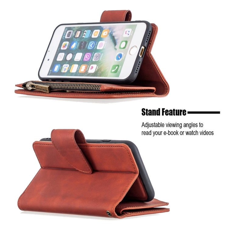 For Xiaomi Redmi Note 9 Skin Feel Detachable Magnetic Zipper Horizontal Flip PU Leather Case with Multi-Card Slots & Holder & Wallet & Photo Frame & Lanyard