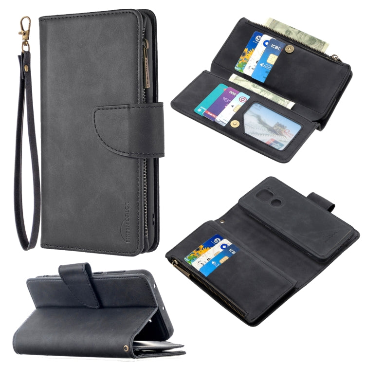 For Xiaomi Redmi Note 9 Skin Feel Detachable Magnetic Zipper Horizontal Flip PU Leather Case with Multi-Card Slots & Holder & Wallet & Photo Frame & Lanyard