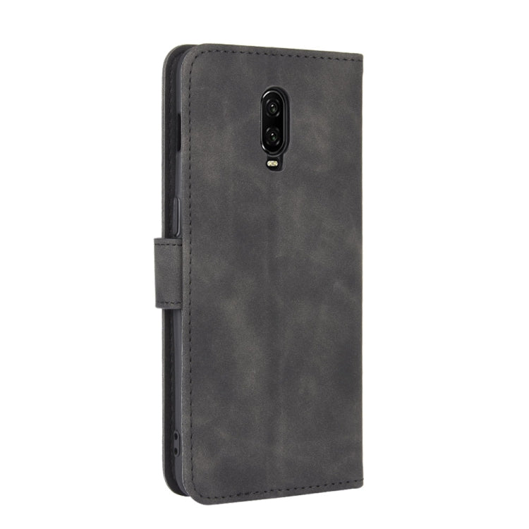 For OnePlus 6T Solid Color Skin Feel Magnetic Buckle Horizontal Flip Calf Texture PU Leather Case with Holder & Card Slots & Wallet