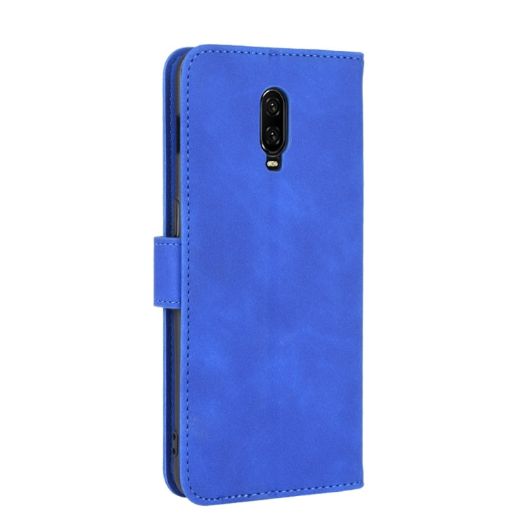 For OnePlus 6T Solid Color Skin Feel Magnetic Buckle Horizontal Flip Calf Texture PU Leather Case with Holder & Card Slots & Wallet