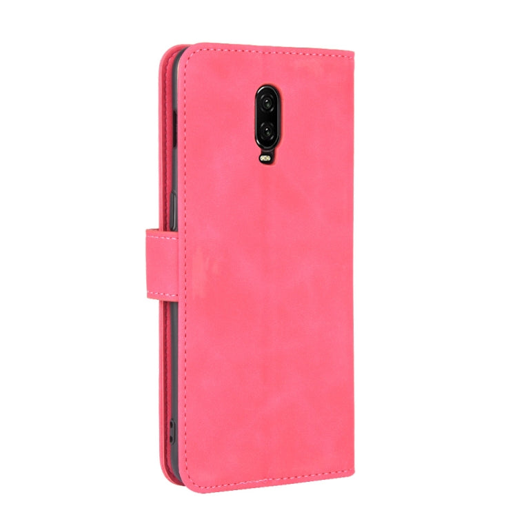 For OnePlus 6T Solid Color Skin Feel Magnetic Buckle Horizontal Flip Calf Texture PU Leather Case with Holder & Card Slots & Wallet
