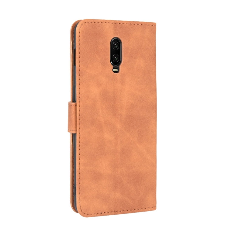 For OnePlus 6T Solid Color Skin Feel Magnetic Buckle Horizontal Flip Calf Texture PU Leather Case with Holder & Card Slots & Wallet
