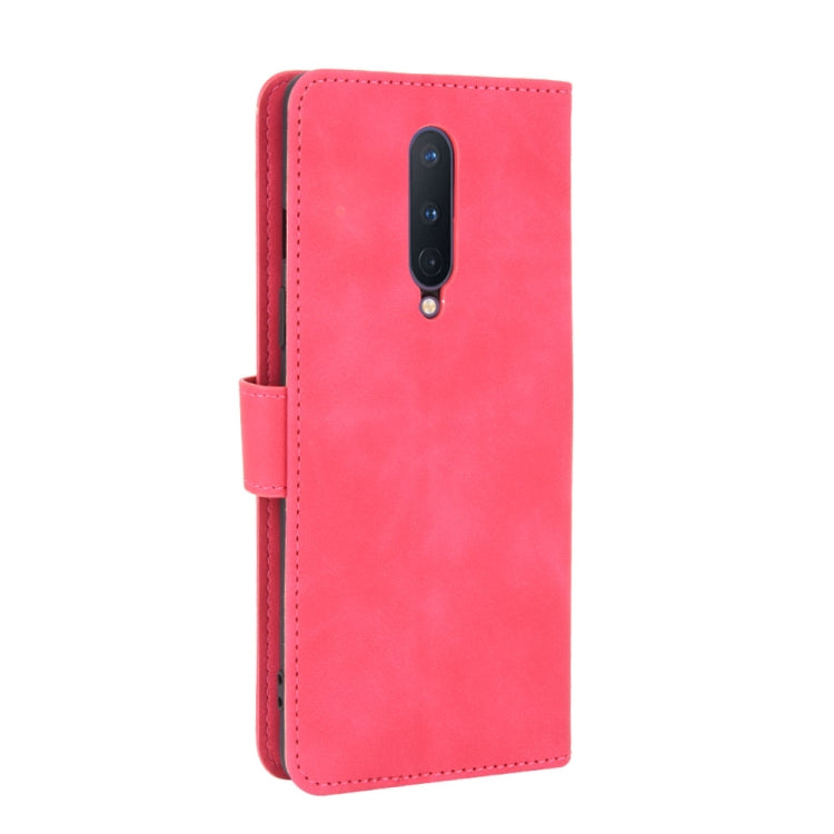 For OnePlus 8 Solid Color Skin Feel Magnetic Buckle Horizontal Flip Calf Texture PU Leather Case with Holder & Card Slots & Wallet