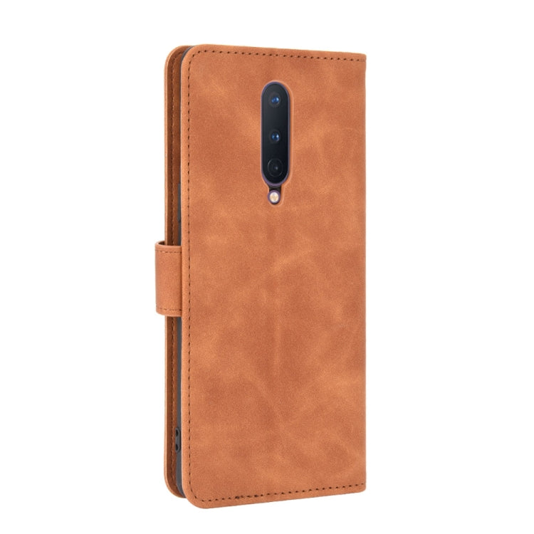 For OnePlus 8 Solid Color Skin Feel Magnetic Buckle Horizontal Flip Calf Texture PU Leather Case with Holder & Card Slots & Wallet
