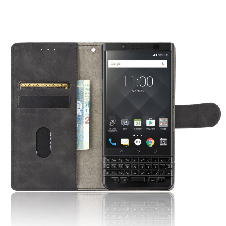 For BlackBerry Keyone Solid Color Skin Feel Magnetic Buckle Horizontal Flip Calf Texture PU Leather Case with Holder & Card Slots & Wallet