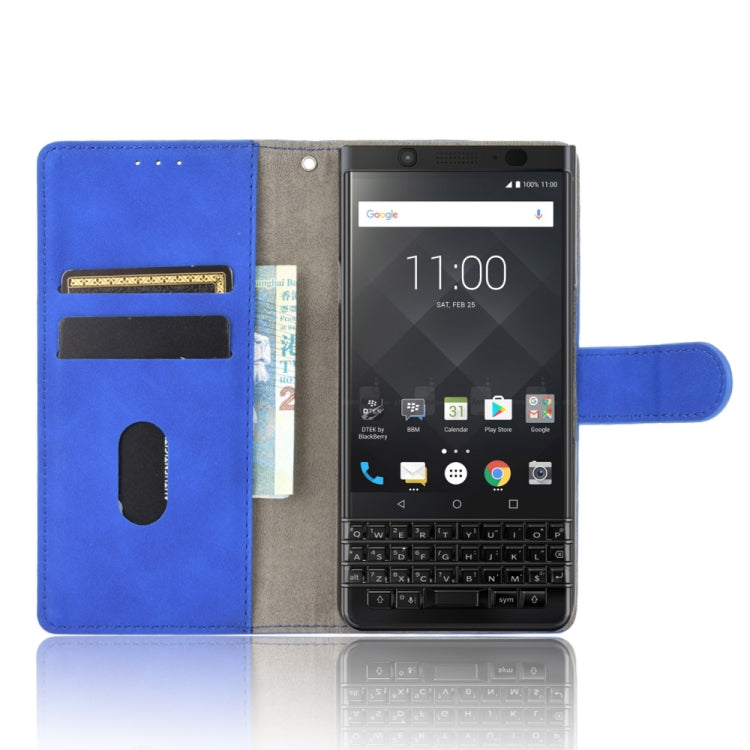 For BlackBerry Keyone Solid Color Skin Feel Magnetic Buckle Horizontal Flip Calf Texture PU Leather Case with Holder & Card Slots & Wallet