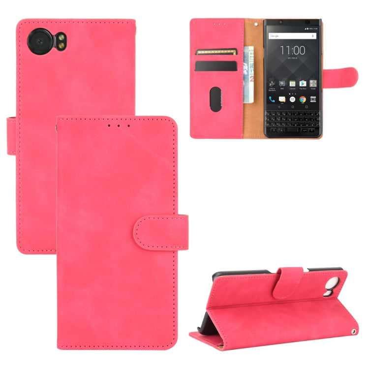 For BlackBerry Keyone Solid Color Skin Feel Magnetic Buckle Horizontal Flip Calf Texture PU Leather Case with Holder & Card Slots & Wallet